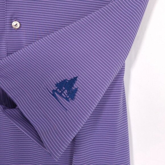 PETER MILLAR Men's Polo Shirt Size LARGE Summer Comfort Purple‎ Striped - Picture 7 of 10